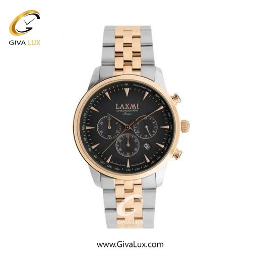 ساعت مچی اورجینال زنانه لاکسمی سه موتوره کرنوگراف رزگلد | رزگلد-نقره ای| مشکی| کد رفرنس 8563-1L