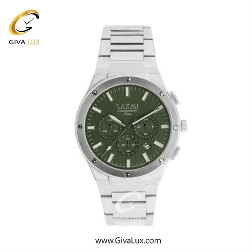 ساعت مچی اورجینال زنانه لاکسمی سه موتوره کرنوگراف نقره ای | نقره ای| سبز یشمی تیره| کد رفرنس 8568-4L