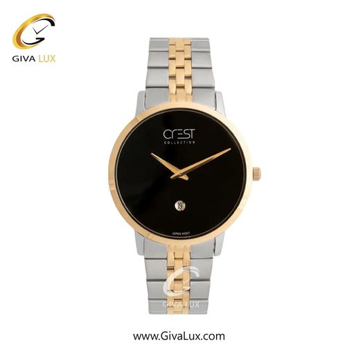 ساعت مچی اورجینال زنانه کرست رزگلد | نقره ای-رزگلد| مشکی| کد رفرنس Crest 9077-3