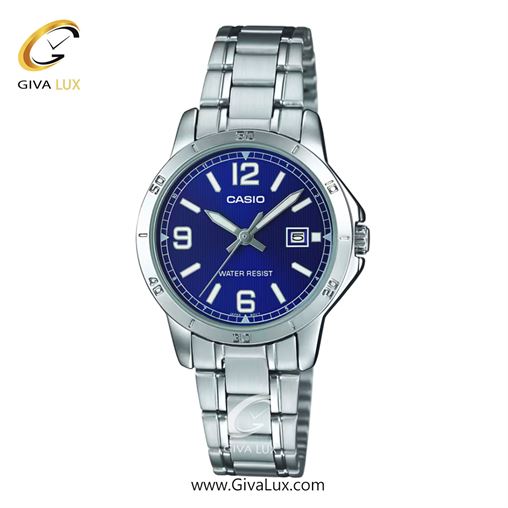 ساعت مچی اورجینال زنانه کاسیو Casio نقره ای | نقره ای| آبی| کد رفرنس LTP-V004D-2BUDF