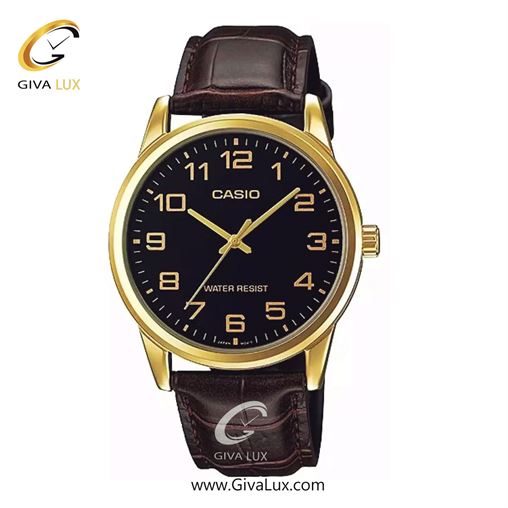 ساعت مچی اورجینال مردانه کاسیو Casio طلایی | قهوه ای| مشکی| کد رفرنس MTP-V001GL-1BUDF