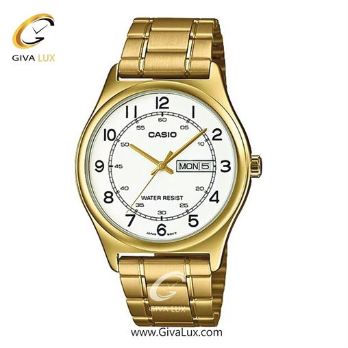 ساعت مچی اورجینال مردانه کاسیو Casio طلایی | طلایی| سفید| کد رفرنس MTP-V006G-7BUDF