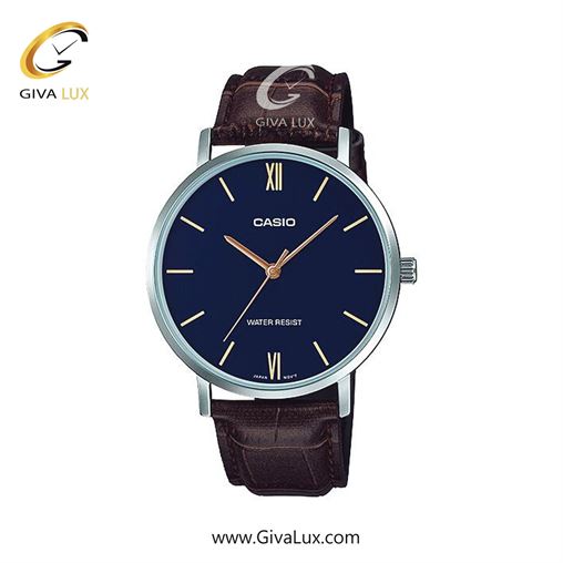 ساعت مچی اورجینال مردانه کاسیو Casio نقره ای | قهوه ای| سرمه ای| کد رفرنس MTP-VT01L-2BUDF