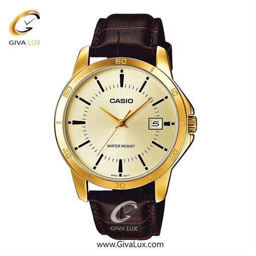 ساعت مچی اورجینال مردانه کاسیو Casio طلایی | قهوه ای| طلایی| کد رفرنس MTP-V004GL-9A