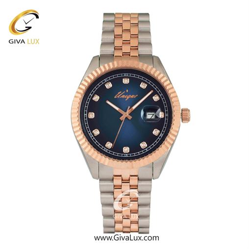 ساعت مچی اورجینال مردانه یونیک نقره ای-رزگلد | رزگلد-نقره ای| سرمه ای| کد رفرنس S513-B