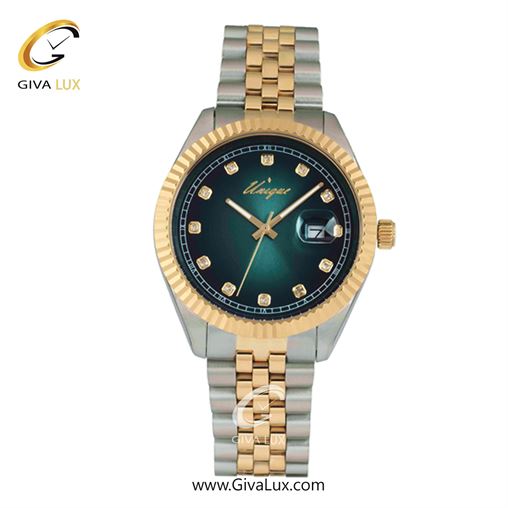 ساعت مچی اورجینال مردانه یونیک طلایی-نقره ای | نقره ای-طلایی| سبز یشمی تیره| کد رفرنس S513-G