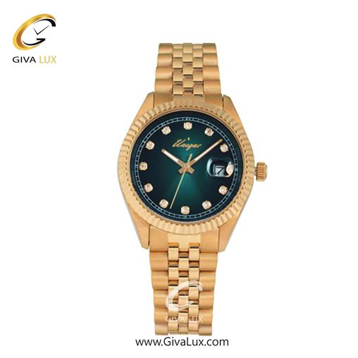 ساعت مچی اورجینال زنانه یونیک طلایی | طلایی| سبز یشمی تیره| کد رفرنس S513-GR