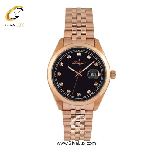 ساعت مچی اورجینال مردانه یونیک رزگلد | رزگلد| مشکی| کد رفرنس S516-R