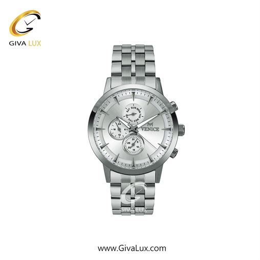 ساعت مچی اورجینال زنانه ونیز سه موتوره فول تایم نقره ای | نقره ای| نقره ای| کد رفرنس V800011101