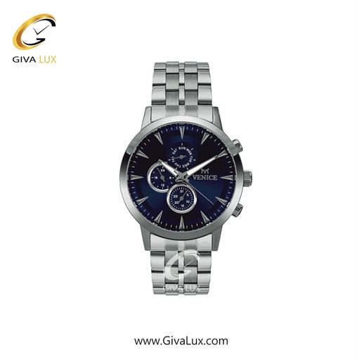 ساعت مچی اورجینال زنانه ونیز سه موتوره فول تایم نقره ای | نقره ای| سرمه ای| کد رفرنس V800011401