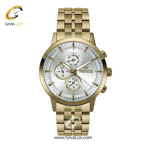 ساعت مچی اورجینال مردانه ونیز سه موتوره فول تایم طلایی | طلایی| نقره ای| کد رفرنس V800012102