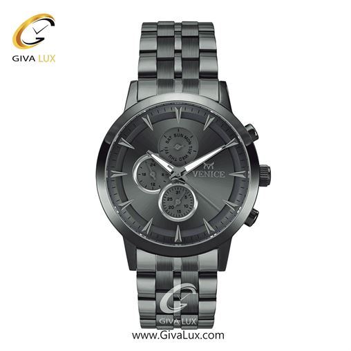 ساعت مچی اورجینال مردانه ونیز سه موتوره فول تایم تیتانیوم | تیتانیوم| دودی|تیتانیوم| کد رفرنس V800014602