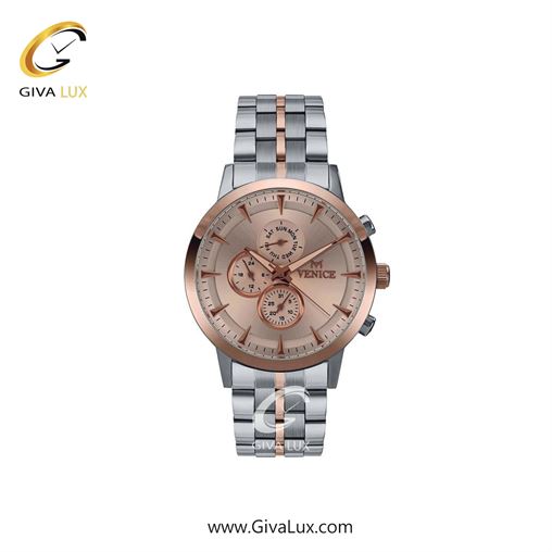 ساعت مچی اورجینال زنانه ونیز سه موتوره فول تایم نقره ای-رزگلد | نقره ای-رزگلد| رزگلد| کد رفرنس V800016101