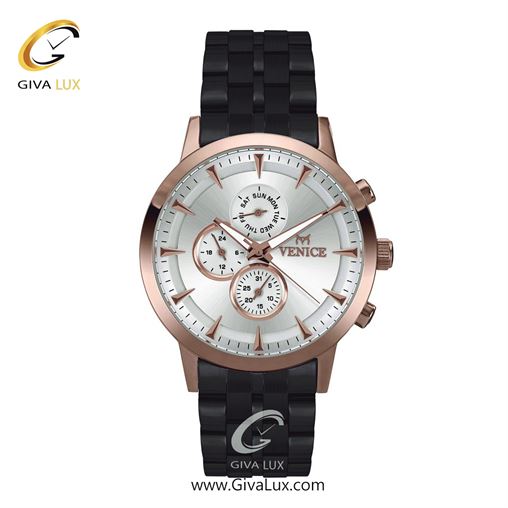 ساعت مچی اورجینال مردانه ونیز سه موتوره فول تایم رزگلد | مشکی| نقره ای| کد رفرنس V800016702