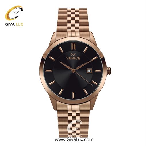ساعت مچی اورجینال مردانه ونیز رزگلد | رزگلد| مشکی| کد رفرنس V800173402