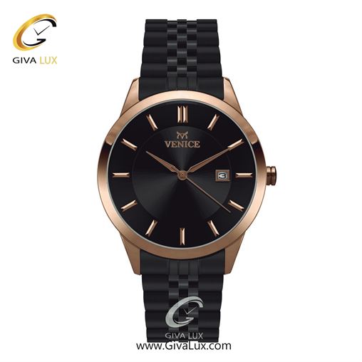 ساعت مچی اورجینال مردانه ونیز رزگلد | مشکی| مشکی| کد رفرنس V800176702