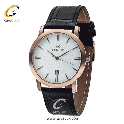 ساعت مچی اورجینال مردانه ونیز رزگلد | مشکی| سفید| کد رفرنس V800713102