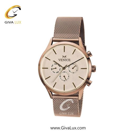 ساعت مچی اورجینال زنانه ونیز سه موتوره فول تایم رزگلد | رزگلد| رزگلد| کد رفرنس V800833001