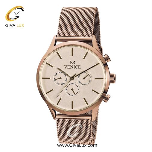 ساعت مچی اورجینال مردانه ونیز سه موتوره فول تایم رزگلد | رزگلد| رزگلد| کد رفرنس V800833002