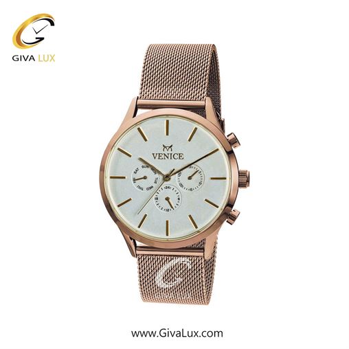 ساعت مچی اورجینال زنانه ونیز سه موتوره فول تایم رزگلد | رزگلد| نقره ای| کد رفرنس V800833101