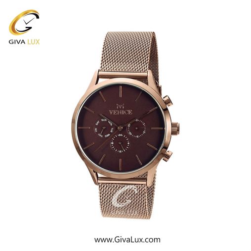 ساعت مچی اورجینال زنانه ونیز سه موتوره فول تایم رزگلد | رزگلد| قهوه ای| کد رفرنس V800833501