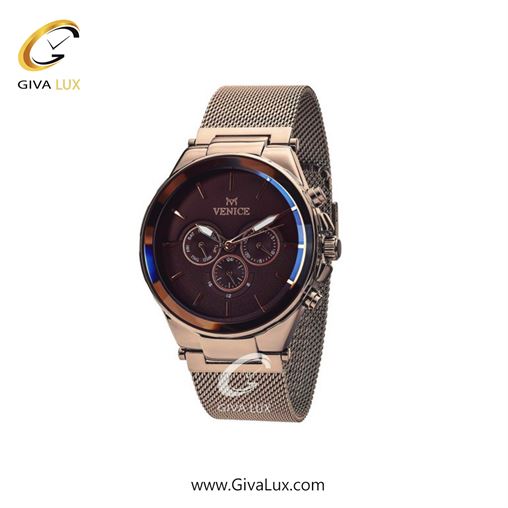 ساعت مچی اورجینال زنانه ونیز سه موتوره فول تایم رزگلد | رزگلد| قهوه ای| کد رفرنس V800873001