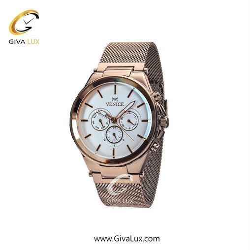 ساعت مچی اورجینال زنانه ونیز سه موتوره فول تایم رزگلد | رزگلد| نقره ای| کد رفرنس V800873101