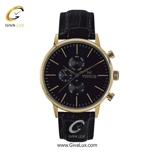 ساعت مچی اورجینال مردانه ونیز سه موتوره فول تایم طلایی | مشکی| مشکی| کد رفرنس V800932502