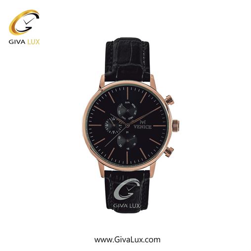 ساعت مچی اورجینال زنانه ونیز سه موتوره فول تایم رزگلد | مشکی| مشکی| کد رفرنس V800933401