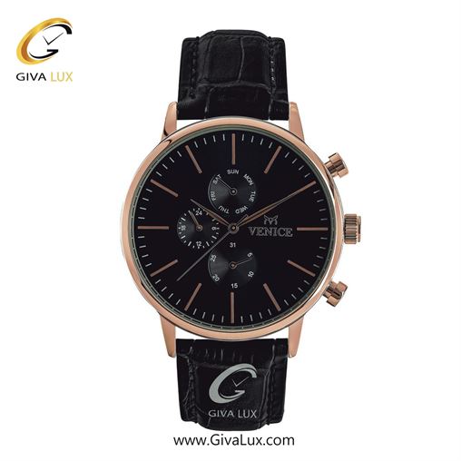 ساعت مچی اورجینال مردانه ونیز سه موتوره فول تایم رزگلد | مشکی| مشکی| کد رفرنس V800933402