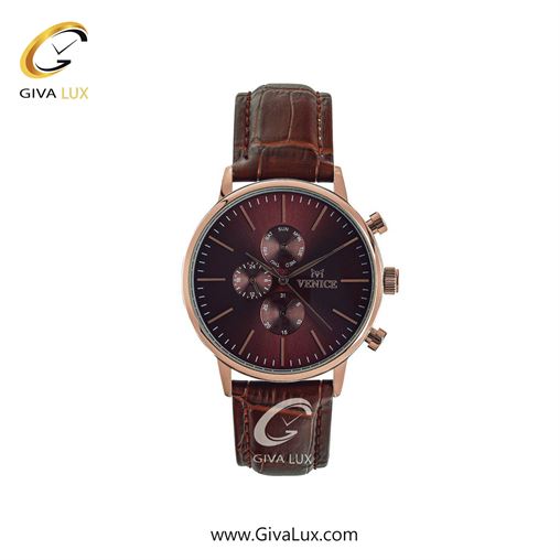 ساعت مچی اورجینال زنانه ونیز سه موتوره فول تایم رزگلد | قهوه ای| قهوه ای| کد رفرنس V800933501