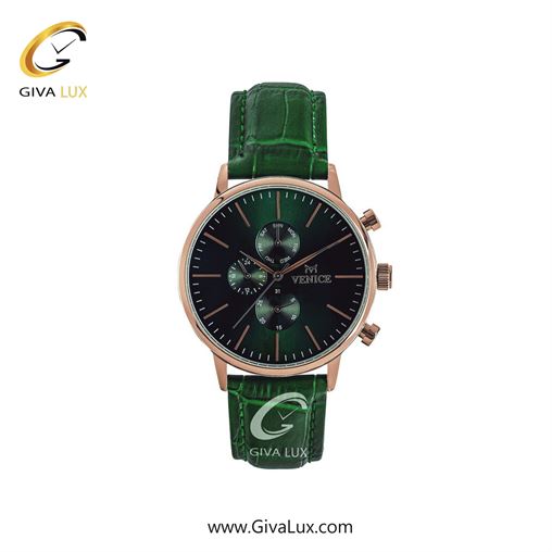 ساعت مچی اورجینال زنانه ونیز سه موتوره فول تایم رزگلد | سبز| سبز یشمی تیره| کد رفرنس V800933701