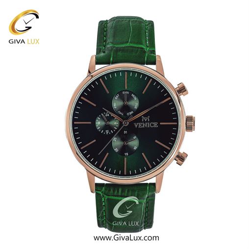ساعت مچی اورجینال مردانه ونیز سه موتوره فول تایم رزگلد | سبز| سبز یشمی تیره| کد رفرنس V800933702