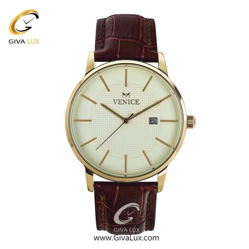 ساعت مچی اورجینال مردانه ونیز طلایی | قهوه ای| سفید| کد رفرنس V800942002