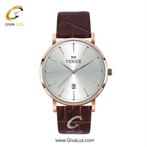 ساعت مچی اورجینال مردانه ونیز رزگلد | قهوه ای| نقره ای| کد رفرنس V800963102