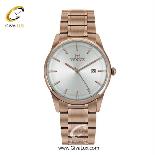 ساعت مچی اورجینال مردانه ونیز رزگلد | رزگلد| نقره ای| کد رفرنس V801113102