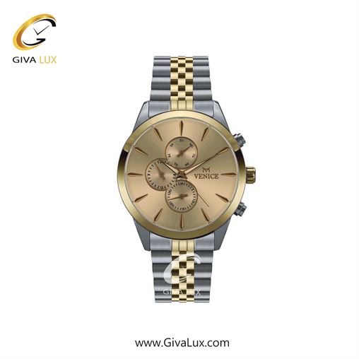 ساعت مچی اورجینال زنانه ونیز سه موتوره فول تایم نقره ای-طلایی | طلایی-نقره ای| شامپاینی| کد رفرنس V801165401
