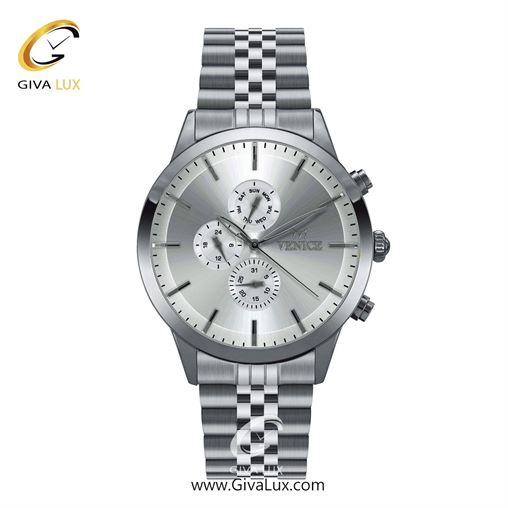 ساعت مچی اورجینال مردانه ونیز سه موتوره فول تایم نقره ای | نقره ای| نقره ای| کد رفرنس V801201102