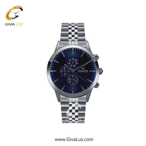 ساعت مچی اورجینال زنانه ونیز سه موتوره فول تایم نقره ای | نقره ای| سرمه ای| کد رفرنس V801201401