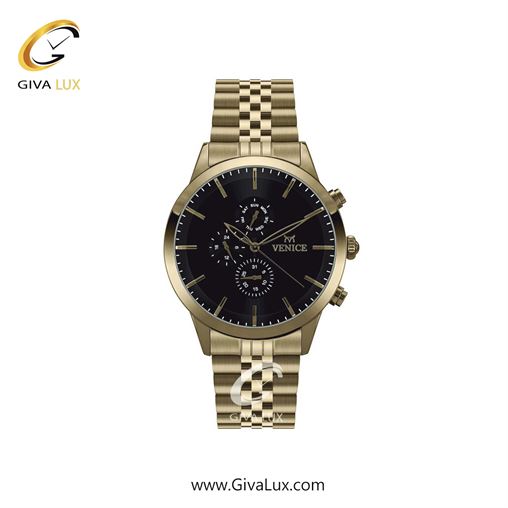 ساعت مچی اورجینال زنانه ونیز سه موتوره فول تایم طلایی | طلایی| مشکی| کد رفرنس V801202501