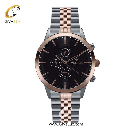 ساعت مچی اورجینال مردانه ونیز سه موتوره فول تایم رزگلد-نقره ای | نقره ای-رزگلد| مشکی| کد رفرنس V801206402