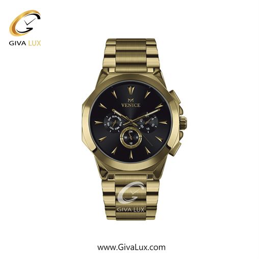 ساعت مچی اورجینال زنانه ونیز سه موتوره فول تایم طلایی | طلایی| مشکی| کد رفرنس V801222501