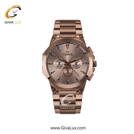 ساعت مچی اورجینال زنانه ونیز سه موتوره فول تایم رزگلد | رزگلد| رزگلد| کد رفرنس V801223001