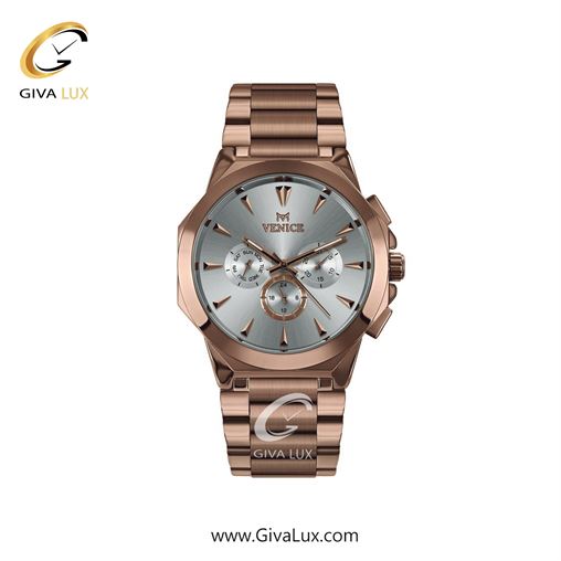 ساعت مچی اورجینال زنانه ونیز سه موتوره فول تایم رزگلد | رزگلد| نقره ای| کد رفرنس V801223101
