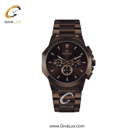 ساعت مچی اورجینال زنانه ونیز سه موتوره فول تایم قهوه ای | قهوه ای| قهوه ای| کد رفرنس V801223901