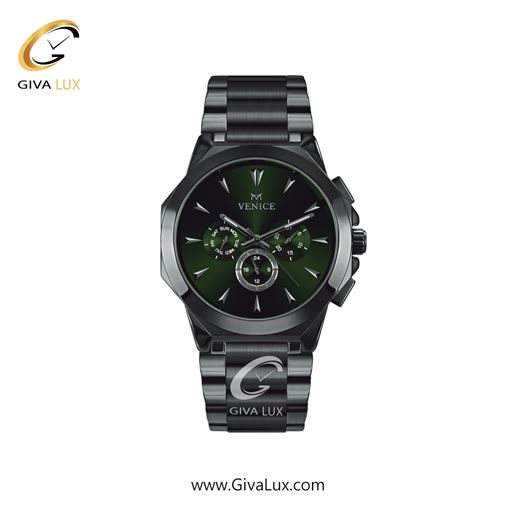 ساعت مچی اورجینال زنانه ونیز سه موتوره فول تایم تیتانیوم | تیتانیوم| سبز یشمی تیره| کد رفرنس V801224901