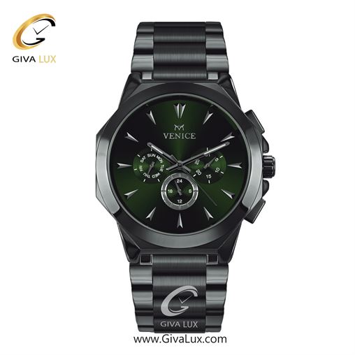 ساعت مچی اورجینال مردانه ونیز سه موتوره فول تایم تیتانیوم | تیتانیوم| سبز یشمی تیره| کد رفرنس V801224902