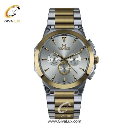 ساعت مچی اورجینال مردانه ونیز سه موتوره فول تایم طلایی-نقره ای | طلایی-نقره ای| نقره ای| کد رفرنس V801225202