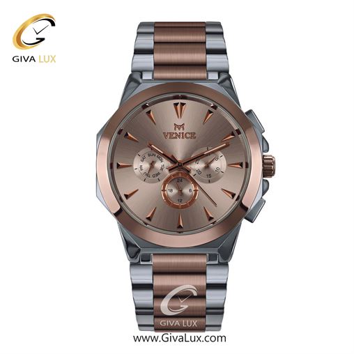 ساعت مچی اورجینال مردانه ونیز سه موتوره فول تایم نقره ای-رزگلد | رزگلد-نقره ای| رزگلد| کد رفرنس V801226102