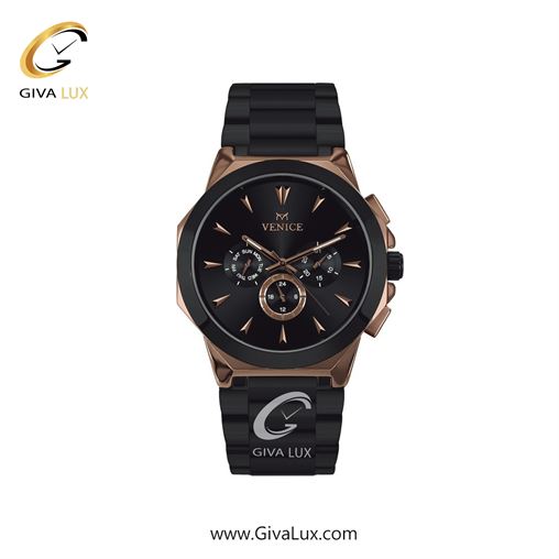 ساعت مچی اورجینال زنانه ونیز سه موتوره فول تایم مشکی-رزگلد | مشکی| مشکی| کد رفرنس V801226701